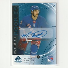 Matthew Robertson Authentic Rookies 2025-26 SP Game Used Card Blue Autograph
