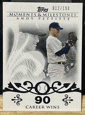 Andy pettitte 2008 topps moments and milestones 12/150 90 career wins