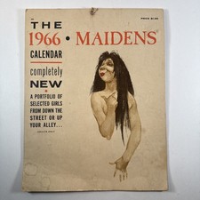 Portafoglio calendario MAIDDENS vintage 1966 ragazze - maturo per adulti - comico