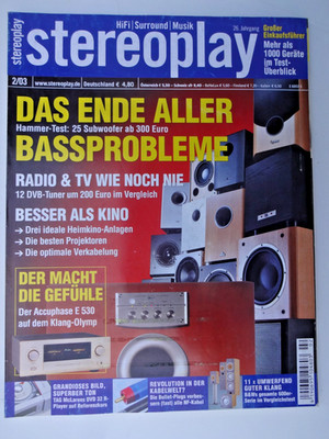 STEREOPLAY 2/03,PRO-JECT RPM 6,ACCUPHASE E 530,B&W DM 600,601,602 S 3,602 .5 S 3