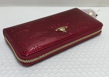 Vivienne Westwood Long Wallet Round Zipper Leather Bright Red