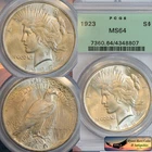 1923 Peace Silver Dollar PCGS MS64, Brilliant Uncirculated+ OGH Slab, PQ+, C8540