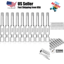 T25 Torx Bits10-Pack 2 Inch, 1/4 Inch Hex Shank S2 Steel Magnetic Security Ta...