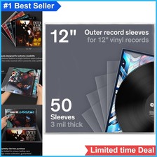50 Vinyl Record Outer Sleeves 12.75 x 12.75 3 Mil Polypropylene Transparent