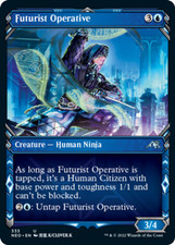4x (333) Futurist Operative - SHOWCASE NINJA FRAME MTG Kamigawa: Neon Dynasty NM