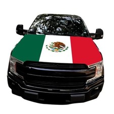Mexico Flag Car Hood Cover, 63"x47" 120x160cm Polyester Elastic Fabrics Can