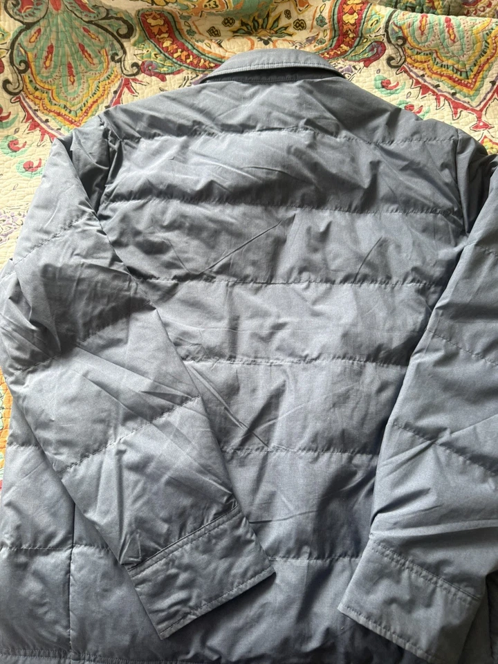 32 Degrees Heat Para Hombres M Azul Puffer Camisa Chaqueta Cremallera Completa Cierre a Presión Foto 3 de 4