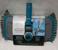 Mainstay Weighted Pool Vacuum Head, Side Brush, Swivel Connection