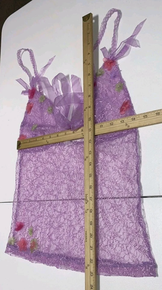 Camiseta sin mangas Y2k para mujer púrpura floral malla bordada Babydoll coqueta Kawaii talla S Foto 3 de 3