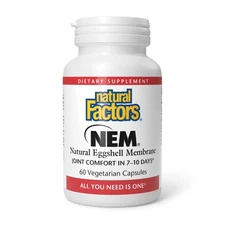 Natural Factors, NEM Eggshell Membrane, Promotes 30 Count (Pack of 1) 
