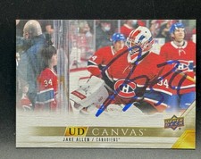 2022-23 Upper Deck #C42 Jake Allen UD Canvas Montreal Canadians SIGNED IP AUTO