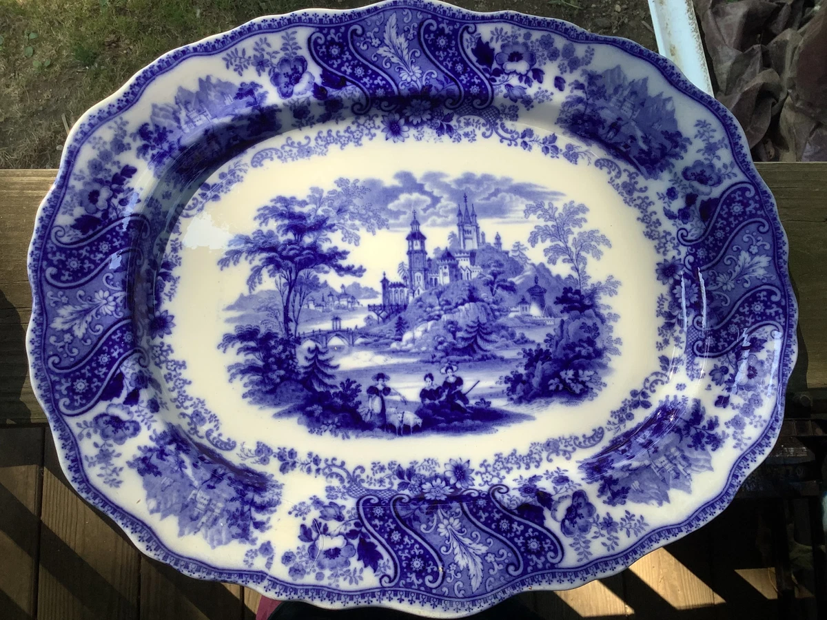 Burgess Leigh Flow Blue In Burleigh (Burgess & Leigh) China for