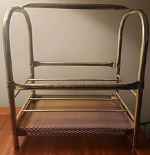 Vintage Atomic Brass Midcentury Magazine Rack Record Holder Retro Grannycore MCM