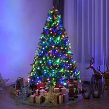 Costway 6Ft Pre Lit Artificial Christmas Tree Hinged 350 LED Lights