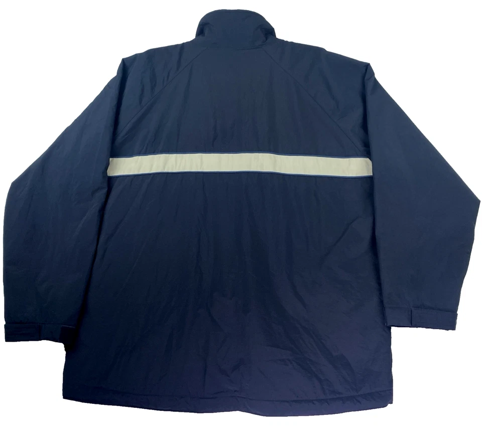 Chaqueta De Colección Abercrombie Fitch Para Hombre L Azul Marino Blanco Rayas Forrada de Vellón Años 90 Y2K Foto 2 de 4
