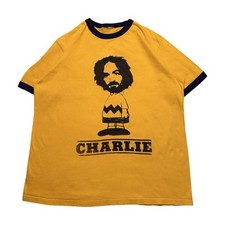 Vintage Charles Manson Charlie Brown Parody T Shirt L Snoopy 