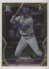 2023 Bowman Draft Chrome Yellow Lunar Crater Refractor /75 Sabin Ceballos 5aj