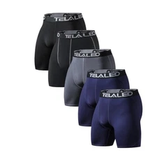 TELALEO Compression Shorts Spandex Sport Shorts 5 Pairs NEW Size Medium