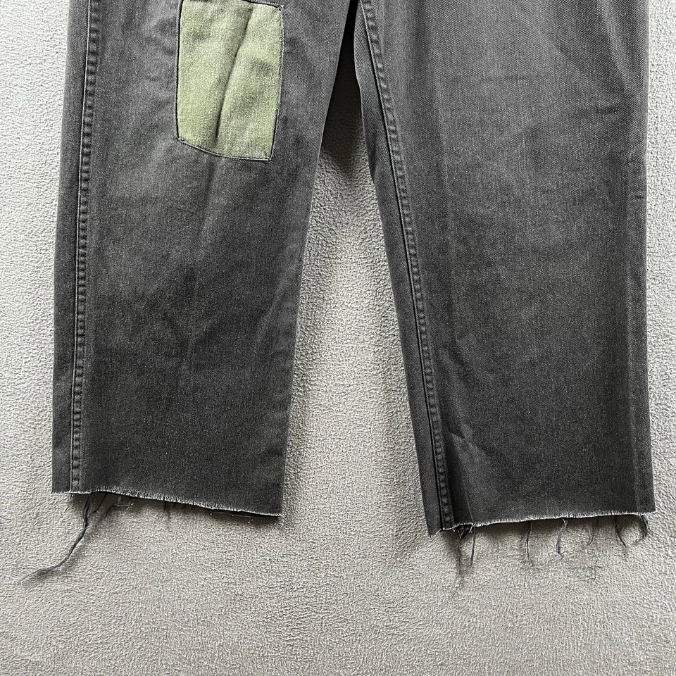 Vintage Ben Davis Pants Mens 35 Black Twill Chino Work Baggy Cropped Patchwork - Image 2 of 4