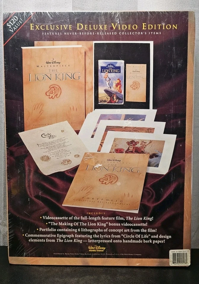 Disney The Lion King Masterpiece Exclusive Deluxe Video Edition VHS New - Image 3 of 4
