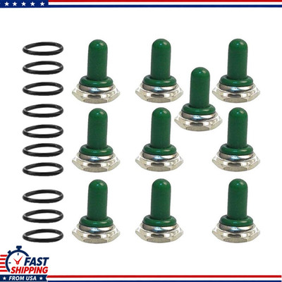 12mm Rubber Boot Cover Cap Rocker Toggle Switch Knob, Pack 10Color: Green
