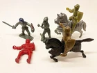 Vintage 1960s Marx Knights in shining armor castle battle horses playset Timmee