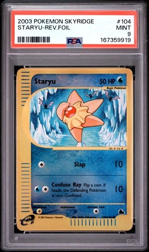 2003 POKEMON SKYRIDGE #104 STARYU-REVERSE FOIL PSA 9