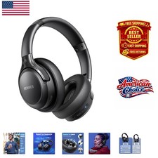 Bluetooth Over Ear Headphones with 65H Playtime  6 EQ Modes - HiFi Sound