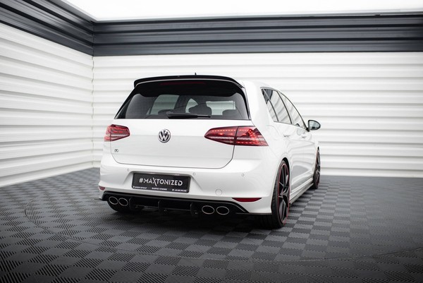 Heckansatz Diffusor Passend FüR VW Golf 7 R Hatchback Schwarz Matt-image