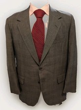 Oxxford Clothes Suit Jacket Men Sz 42R Gray Wool Glen Plaid Sport Coat