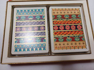 Carte da gioco Fournier vintage antica civiltà doppio mazzo in scatola JB7E