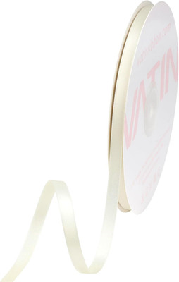 Double Face Antique White Satin Ribbon 1/4'' Continuous 50 Yards,Antique White Po