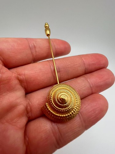 Vintage TRIFARI Gold Tone Spiral Seashell Stick Pin Lapel Pin Signed | eBay
