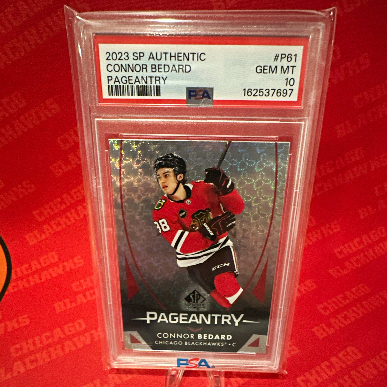 Upper Deck 2023-24 SP Authentic Pageantry Connor Bedard RC #P-61 PSA 10