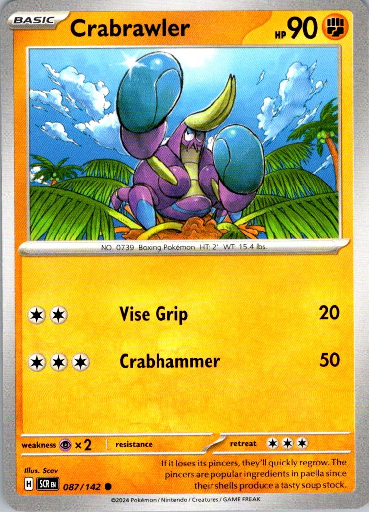 Crabrawler Common SV07: Stellar Crown 087/142 NM Scav