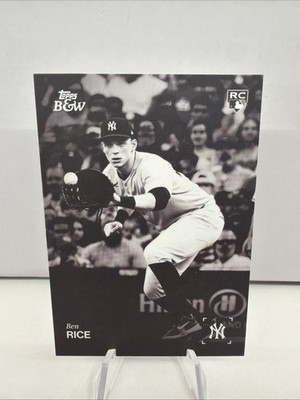 2025 Topps Black and White Ben Rice Rookie Card New York Yankees