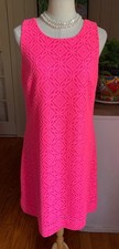 Lilly Pulitzer Hot Pink Lace Stretch Shift Dress L