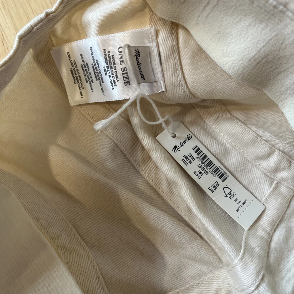 Gorra de béisbol Madewell para mujer de lona de algodón de cinco paneles marfil talla única  Foto 4 de 4