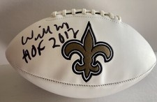 Willie Roaf HOF 2012 Signed 3 White Panel Full Sized Saints Football JSA