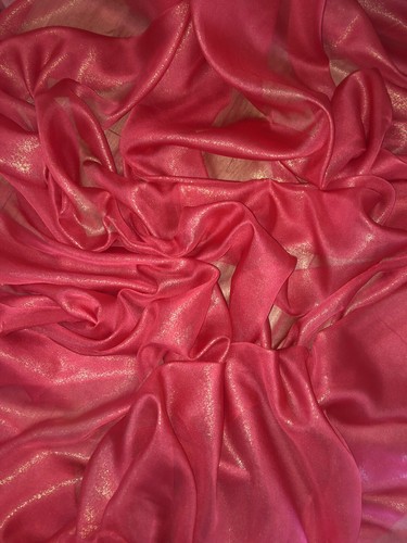 Tessuto abito chiffon rosso scintillante 1 mtr..larghezza 58” (147 cm) - Foto 2 di 2
