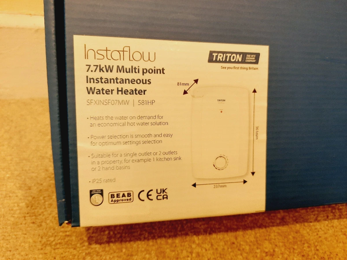 Triton Instaflow SFXINSF07MW Instantaneous 7.7kw Hot Water Heater Multi  Point | eBay
