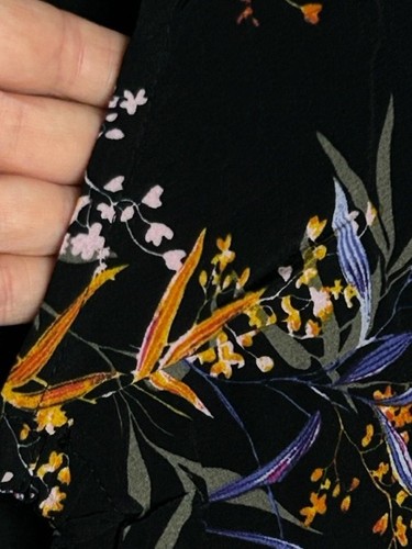 1X/2X/3X New Black Purple Floral Print Top Crepe Blouse Tee Knit Green Yellow - Picture 8 of 16