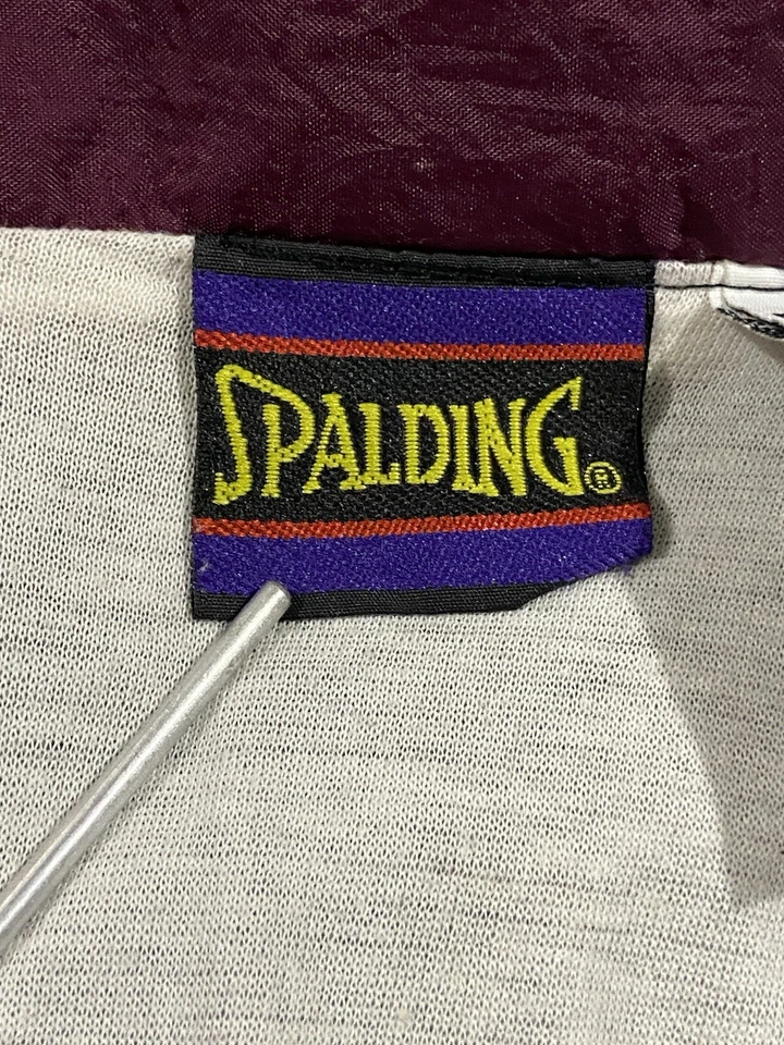Chaqueta cortavientos Spalding vintage para hombre talla M negra gris marrón calentamiento Foto 3 de 4