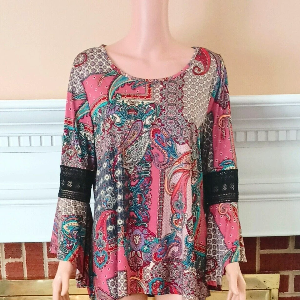 Conjunto de chaqueta y top Robert Louis XL rosa verde azulado cachemira bolsillos delanteros a presión elásticos Foto 2 de 4