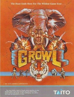 Growl Arcade FLYER 1991 Original  Video Game Vintage Unused Retro Promo Artwork 