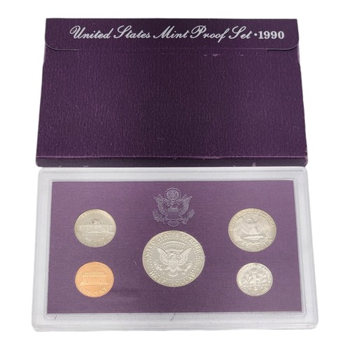 1990 S United States Mint ANNUAL 5 Coin Proof Set Original Box COA Collectible - Picture 3 of 4