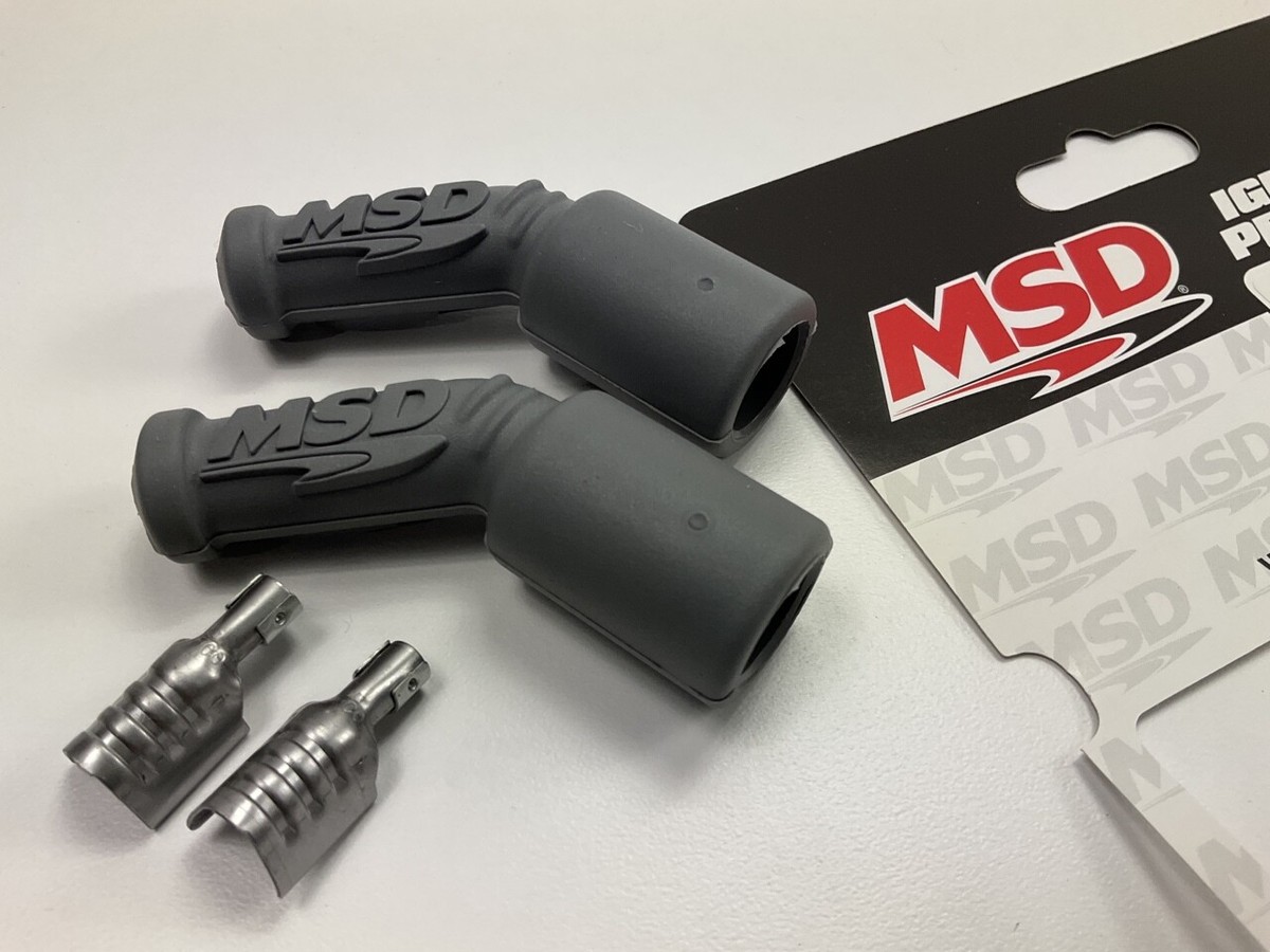 MSD 45 Degree Plug Boots & Terminals - LS1 (2pk) MSD 45 Degree Plug Boots & Terminals - LS1 (2pk)