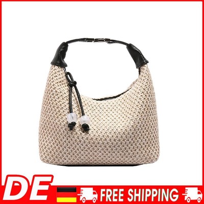 Strohkreuzbodentasche gewebt Hobo Handtasche Strand Umhängetasche für Frauen (sc