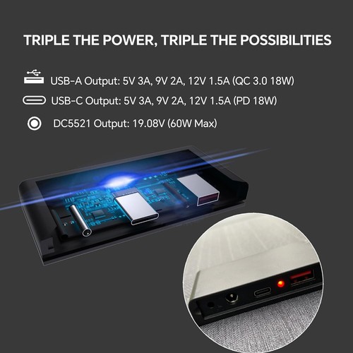 60W Portable Solar Panel Charger Solar Generator, Foldable Solar Panel Laptop - Picture 2 of 11