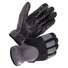 Hi-Performance Water Resistance Winter Work Gloves Genuine Leather Size M Gray